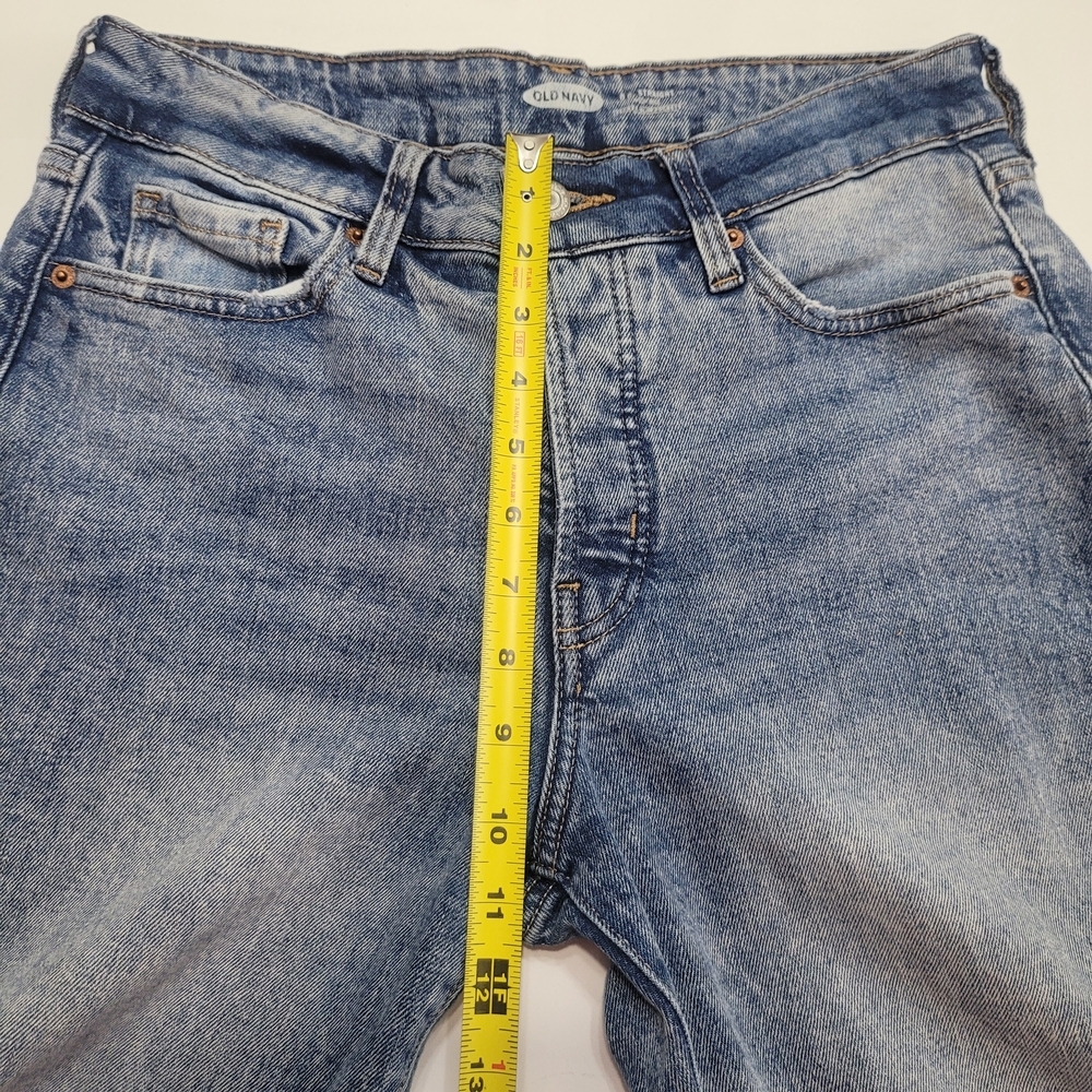 Old Navy O.G Straight High Rise Classic Blue Denim Jeans Size 6 - Picture 9 of 14